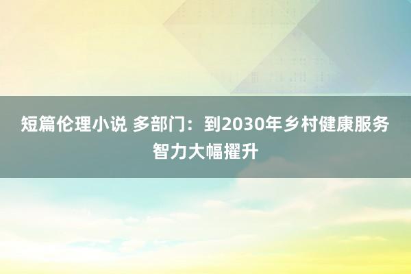 短篇伦理小说 多部门：到2030年乡村健康服务智力大幅擢升