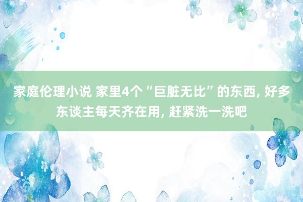 家庭伦理小说 家里4个“巨脏无比”的东西， 好多东谈主每天齐在用， 赶紧洗一洗吧