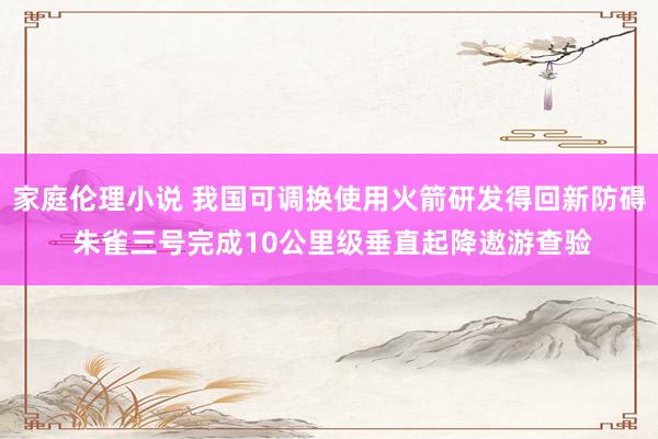 家庭伦理小说 我国可调换使用火箭研发得回新防碍 朱雀三号完成10公里级垂直起降遨游查验