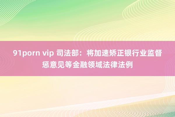 91porn vip 司法部：将加速矫正银行业监督惩意见等金融领域法律法例