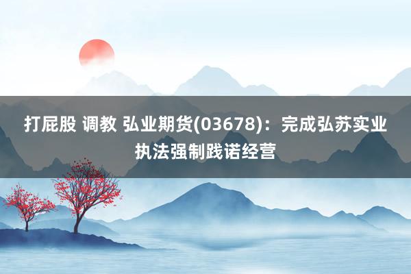 打屁股 调教 弘业期货(03678)：完成弘苏实业执法强制践诺经营