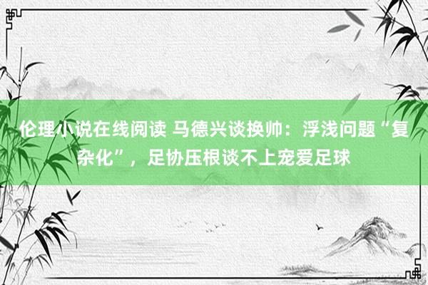 伦理小说在线阅读 马德兴谈换帅：浮浅问题“复杂化”，足协压根谈不上宠爱足球