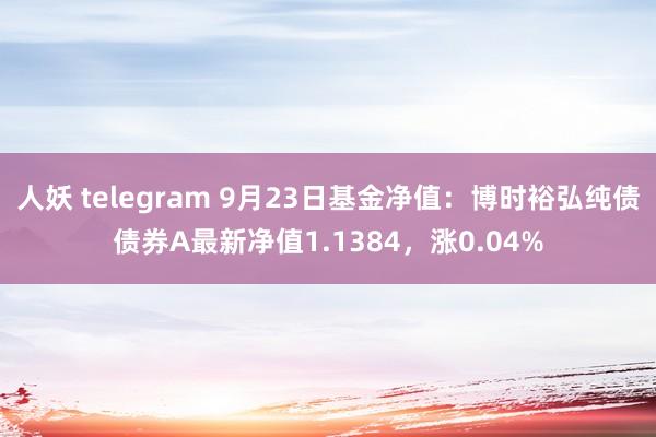 人妖 telegram 9月23日基金净值：博时裕弘纯债债券A最新净值1.1384，涨0.04%