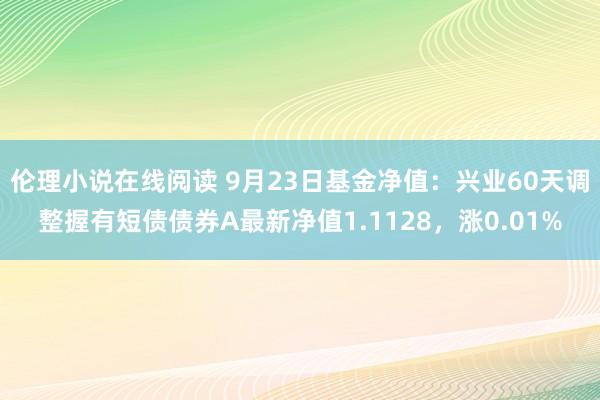 伦理小说在线阅读 9月23日基金净值：兴业60天调整握有短债债券A最新净值1.1128，涨0.01%