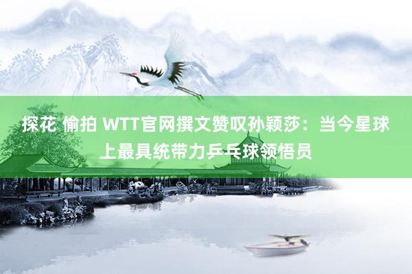 探花 偷拍 WTT官网撰文赞叹孙颖莎：当今星球上最具统带力乒乓球领悟员