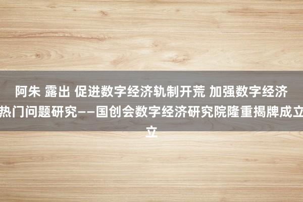 阿朱 露出 促进数字经济轨制开荒 加强数字经济热门问题研究——国创会数字经济研究院隆重揭牌成立