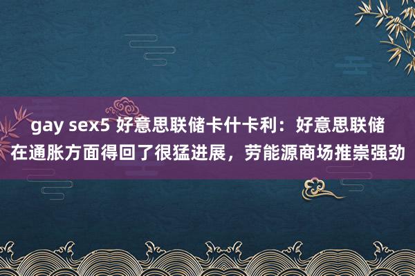 gay sex5 好意思联储卡什卡利：好意思联储在通胀方面得回了很猛进展，劳能源商场推崇强劲