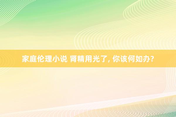 家庭伦理小说 肾精用光了， 你该何如办?