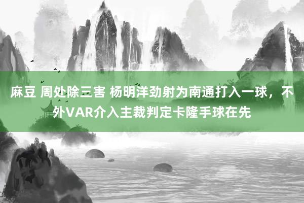 麻豆 周处除三害 杨明洋劲射为南通打入一球，不外VAR介入主裁判定卡隆手球在先