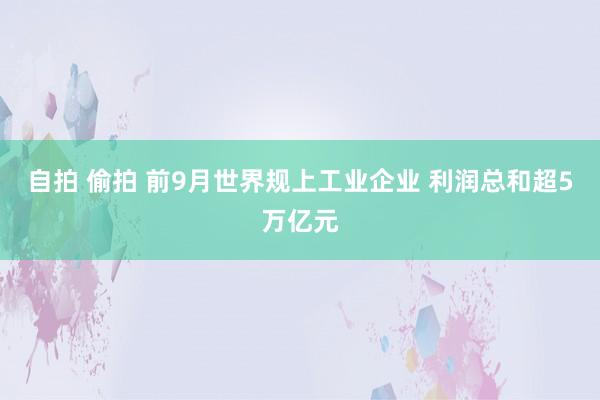 自拍 偷拍 前9月世界规上工业企业 利润总和超5万亿元