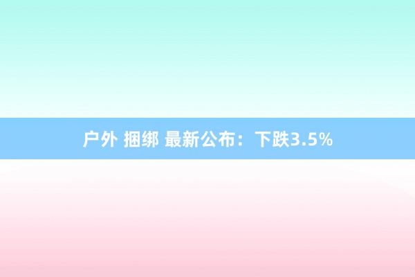 户外 捆绑 最新公布：下跌3.5%