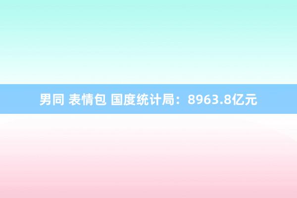 男同 表情包 国度统计局：8963.8亿元