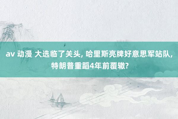 av 动漫 大选临了关头， 哈里斯亮牌好意思军站队， 特朗普重蹈4年前覆辙?