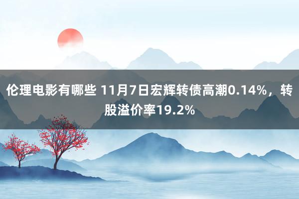 伦理电影有哪些 11月7日宏辉转债高潮0.14%，转股溢价率19.2%