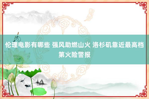 伦理电影有哪些 强风助燃山火 洛杉矶靠近最高档第火险警报